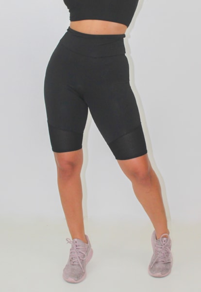 Bermuda Fitness Feminina Preta Lisa REF: LX135