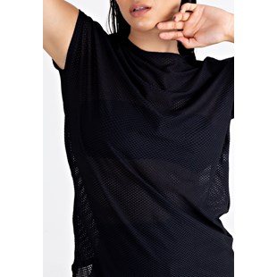 Blusa Feminina Fitness Transparente Dry Preto REF: LX123