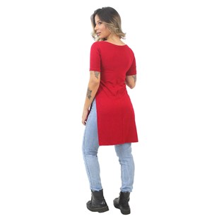 Blusa Feminina Long Line Vermelho REF: VSC14