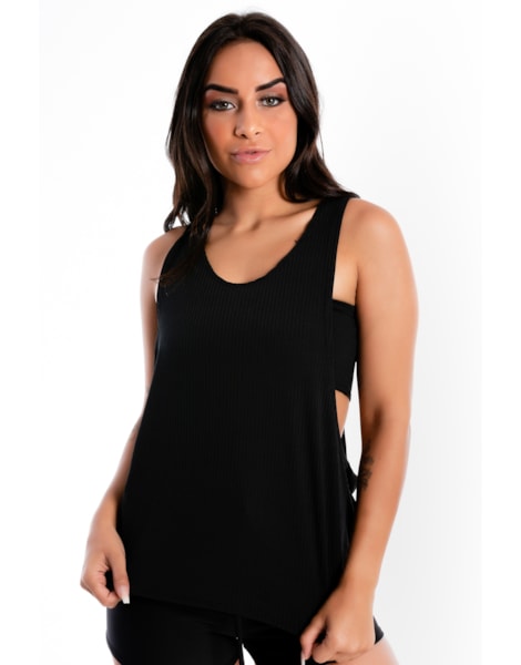 Blusa Feminina Preta Lisa Com Cropped Tomara que Caia | LX289