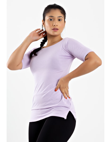 Blusa Fitness Lisa Manga Curta Metamorfose Lilás | MTF40 Blusa Fitness Lisa Manga Curta Metamorfose Lilás | MTF40