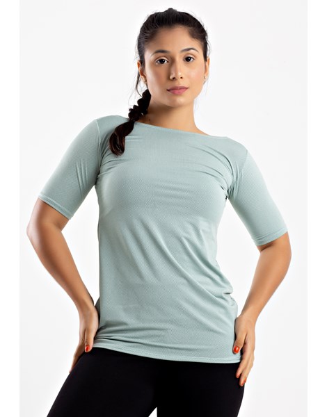 Blusa Fitness Tecido Texturizado Verde Metamorfose | MTF55