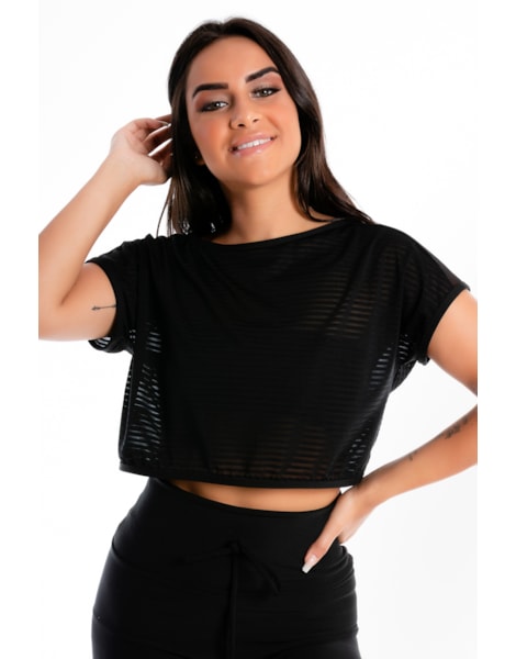 Blusinha Cropped Preto Transparente Com Cropped Tomara que Caia REF: LX291 Blusinha Cropped Preto Transparente Com Cropped Tomara que Caia REF: LX291