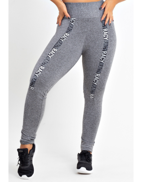 Calça Legging Cintura Alta Cinza Mescla com Elástico Racy REF: CLGA1 Calça Legging Cintura Alta Cinza Mescla com Elástico Racy REF: CLGA1