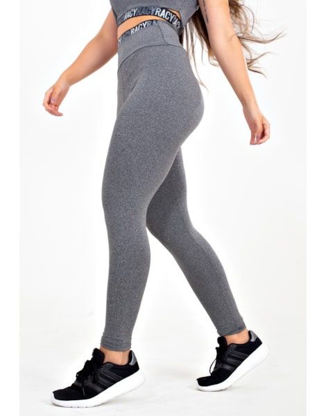 Calça Legging Cintura Alta Cinza Mescla com Elástico REF: CLGA5 Calça Legging Cintura Alta Cinza Mescla com Elástico REF: CLGA5