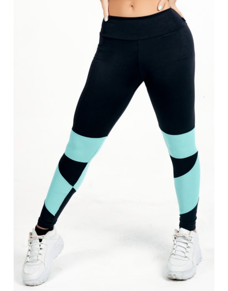 Calça Legging Cintura Alta Com Detalhe de Tela Truqueza REF: CLGA2 Calça Legging Cintura Alta Com Detalhe de Tela Truqueza REF: CLGA2