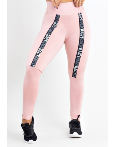 Calça Legging Cintura Alta Rose com Elástico Racy REF: CLGA1 Calça Legging Cintura Alta Rose com Elástico Racy REF: CLGA1