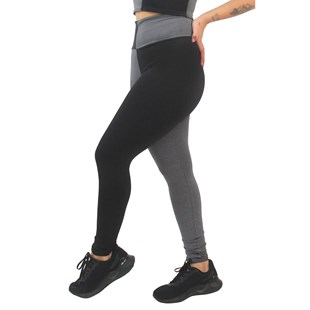 Calça Legging Fitness 2 Cores Mescla com Preto REF: LX163