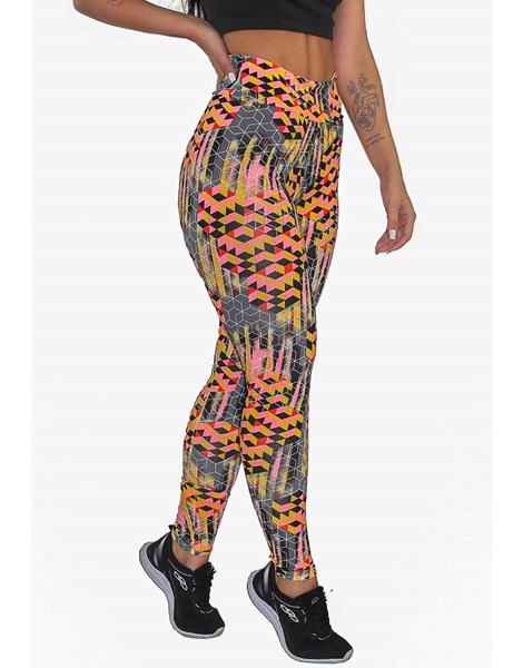 Calça Legging Fitness Estampada Abstract Colorful Mosaic REF: OUT-LXE09