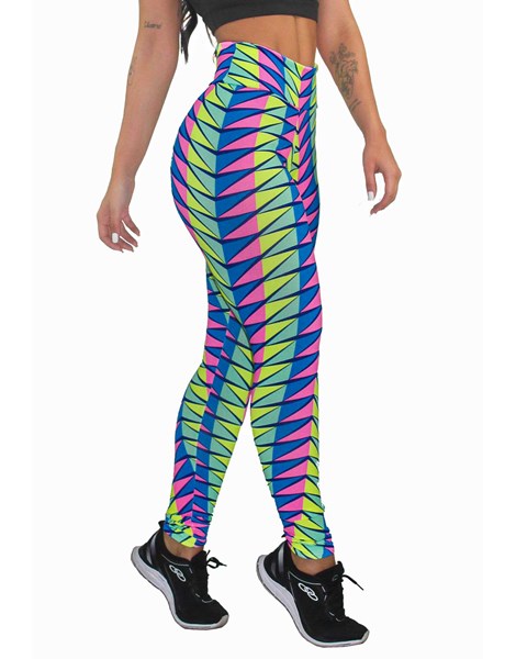 Calça Legging Fitness Estampada Colorful Abstract Mosaic REF: OUT-LXE05