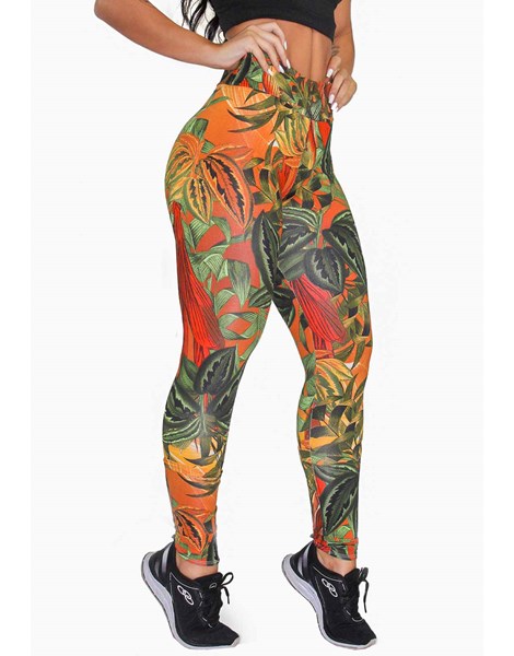 Calça Legging Fitness Estampada Colorful Floral REF: OUT-LXE08