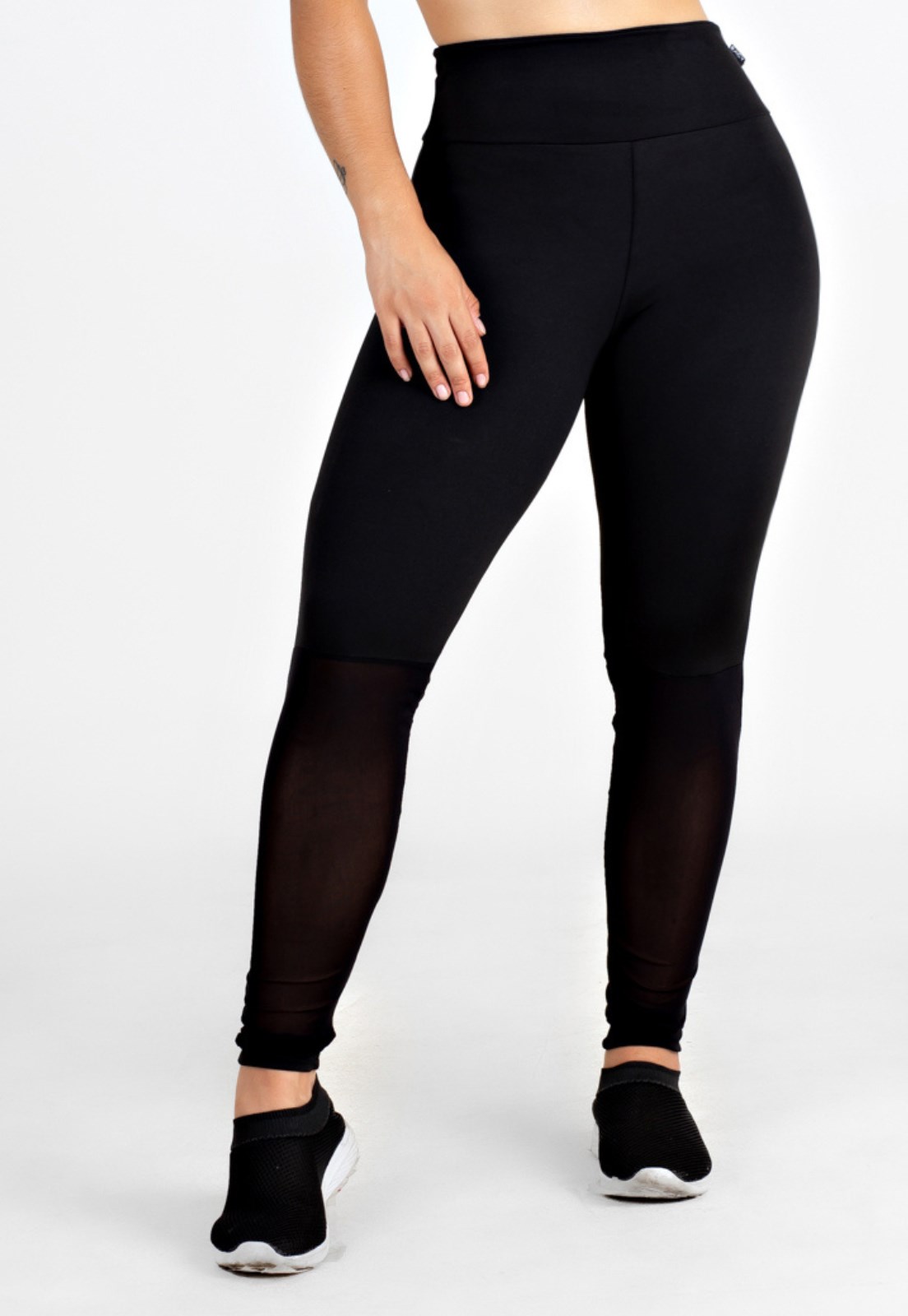 Calça Legging Fitness Preta Transparencia REF: LX156 - Racy Modas