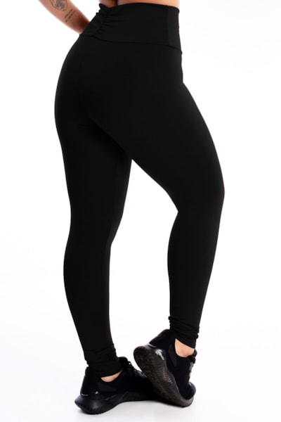 Calça Legging Lisa Detalhe Cós Preto REF: LX315