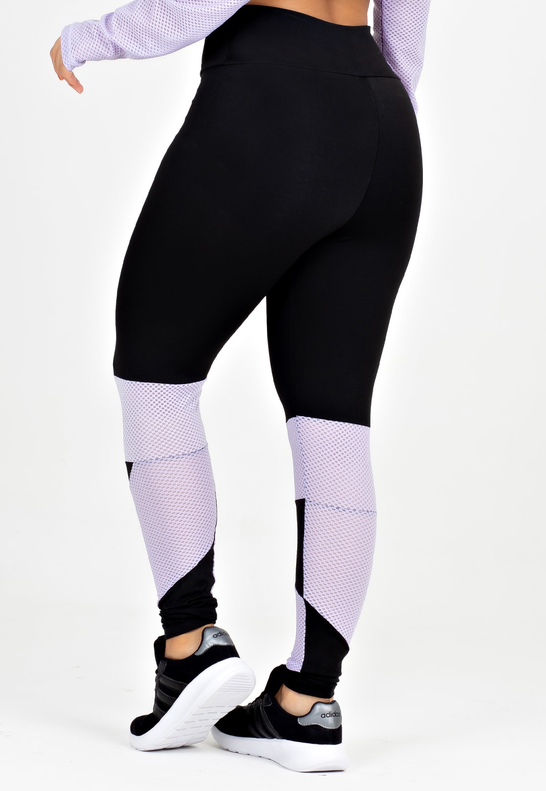 Calça Legging Metamorfose Preto com Detalhe Lilás | MTF24
