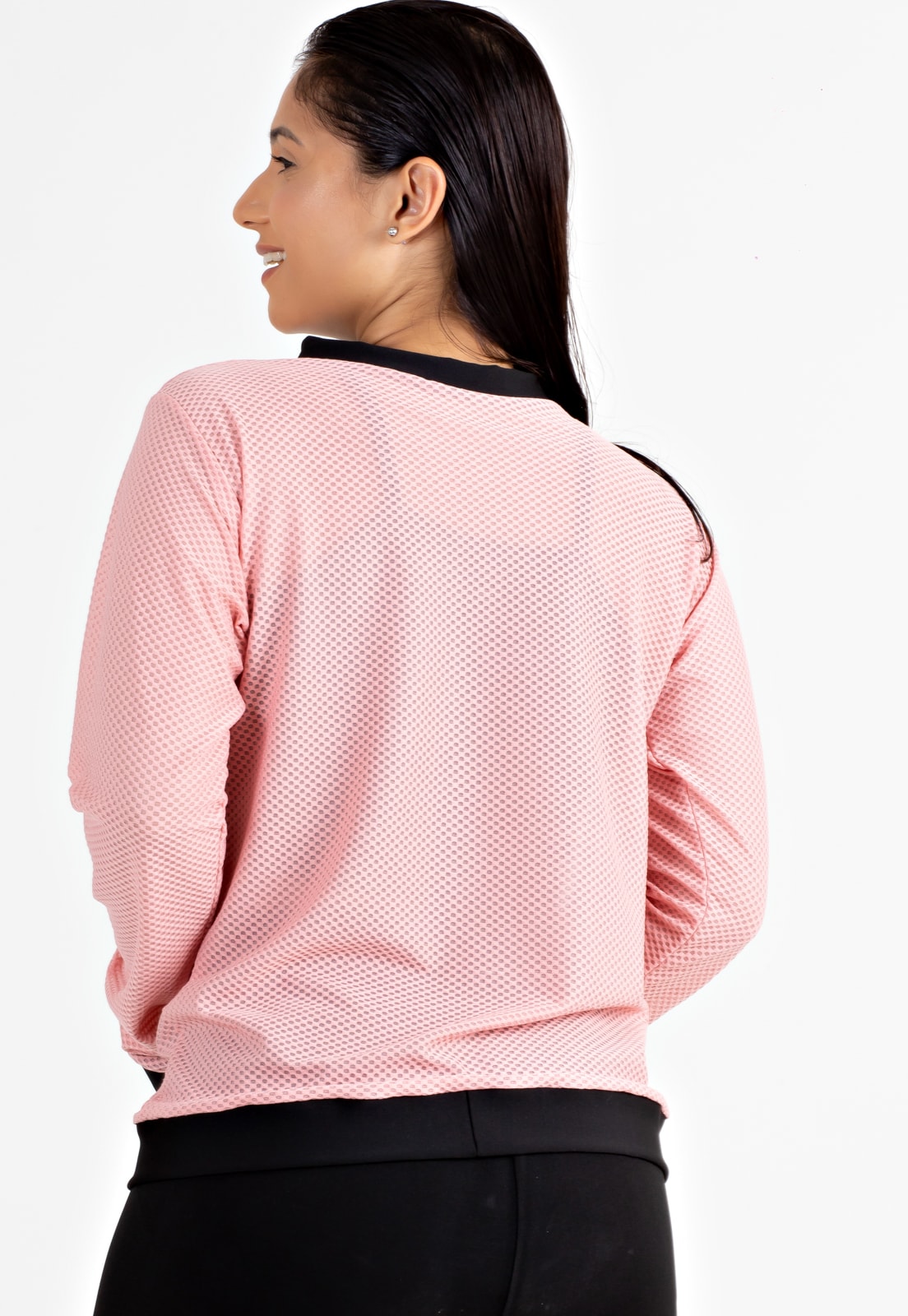 Casaco Fitness Feminino Longo Manga Longa Rosê REF: LX136