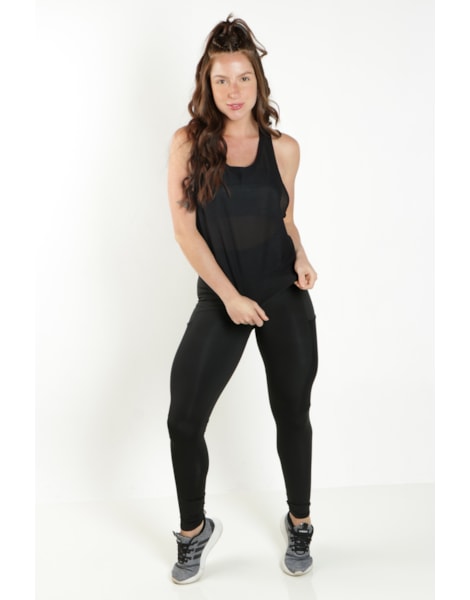 Conjunto Fitness Calça Legging com Bolso em Tela Dry + Regata de Tela + Top Tomara que Caia Preto REF: FRD3 Conjunto Fitness Calça Legging com Bolso em Tela Dry + Regata de Tela + Top Tomara que Caia Preto REF: FRD3