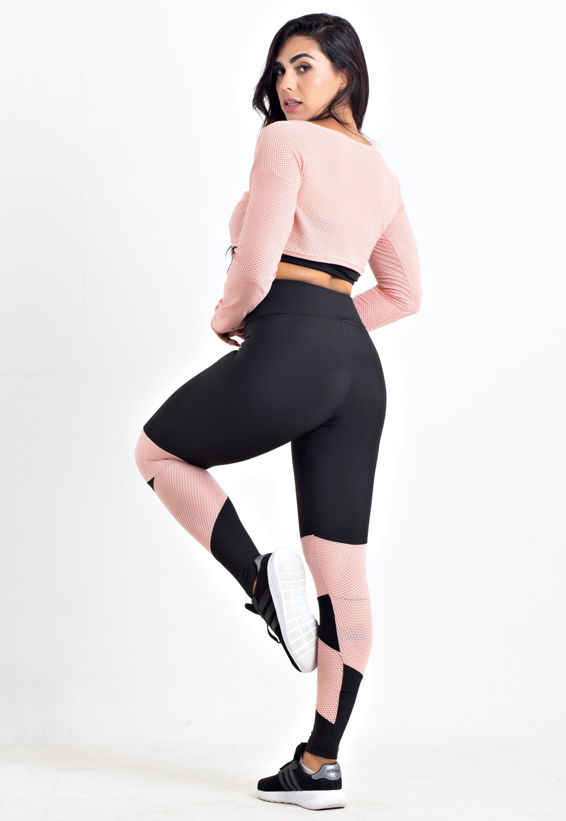 Conjunto Fitness Calça Legging e Top Dry Rosê REF: LX147 - Racy Modas