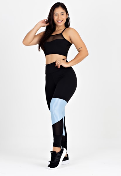 Legging Gym Girl Lilás com Tule