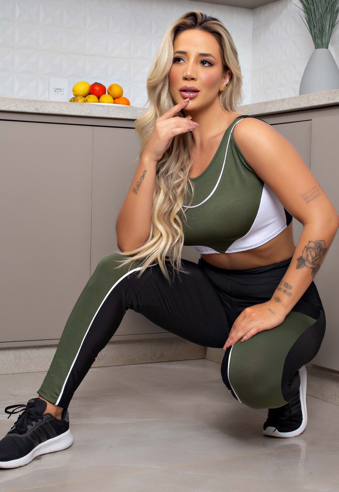 3 Conjunto Calça Legging E Top Moda Fitness Feminina Atacado