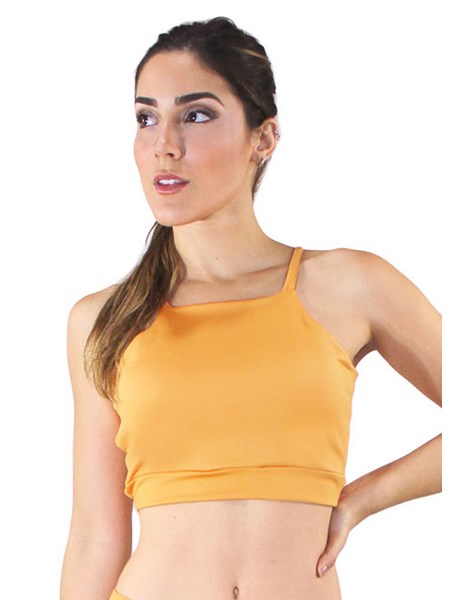 Cropped Top Fitness Alcinha Basic Amarelo REF: CC25