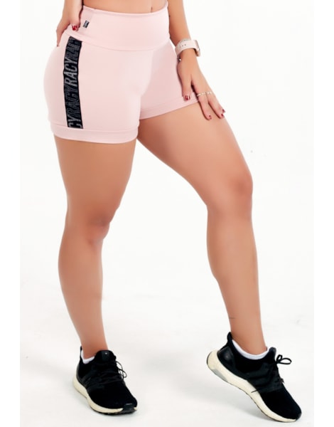 Short Fitness Cintura Alta Rose com Elástico Lateral Racy REF: CLGA6 Short Fitness Cintura Alta Rose com Elástico Lateral Racy REF: CLGA6