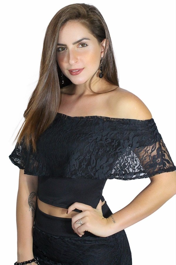 top cropped com babado