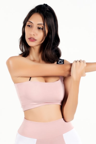 Top Cropped Fitness Alcinha Fina e Alça de Elástico Rose REF: CCRPA8