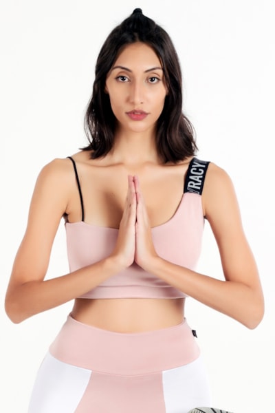 Top Cropped Fitness Alcinha Fina e Alça de Elástico Rose REF: CCRPA8