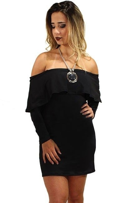 vestido ombro a ombro social