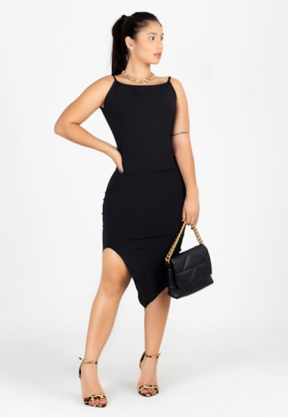 Vestido Feminino Alcinha Detalhe Cintura | V156