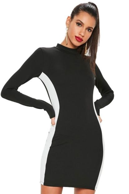 vestido duas cores longo