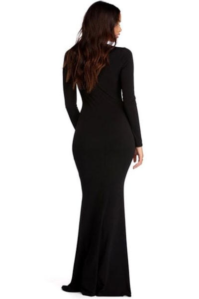 Vestido Feminino Longo Sereia Manga Longa REF: VRP33