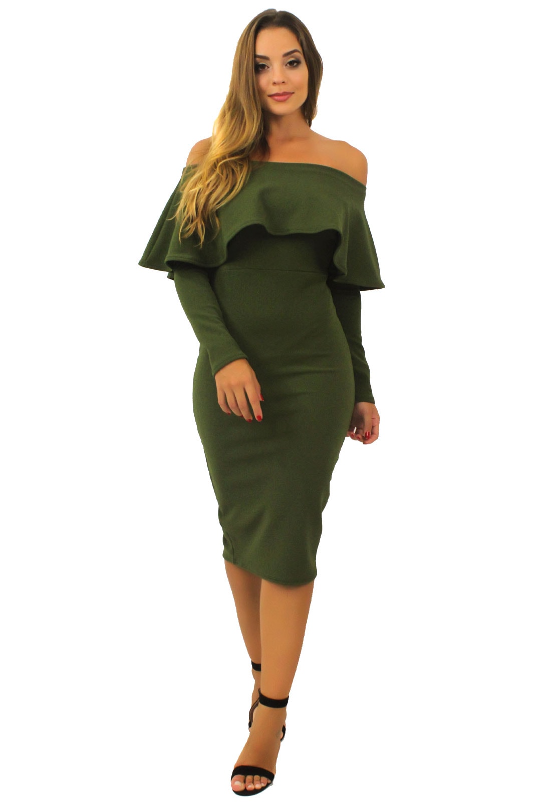 vestido curto com fenda e babado