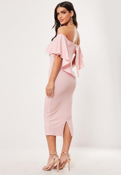 Vestido Midi Com Babado E Fenda REF: MR019