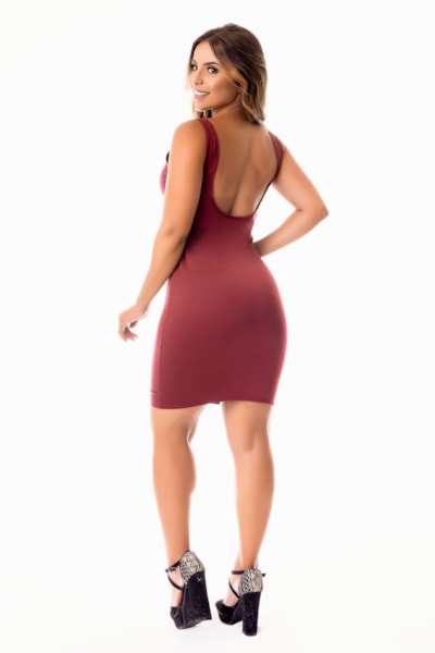 Vestido Tubinho Curto Costa Nua Regata, Social ou Dia a Dia REF: STY18