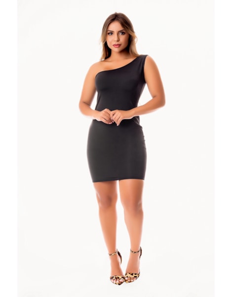 Vestido Tubinho Curto Social Um Ombro Só Social ou Dia a Dia REF: STY35 Vestido Tubinho Curto Social Um Ombro Só Social ou Dia a Dia REF: STY35