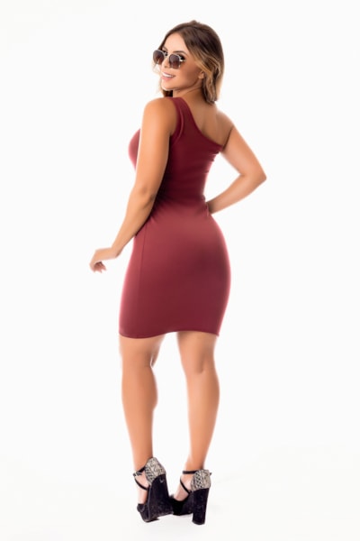 Vestido Tubinho Curto Social Um Ombro Só Social ou Dia a Dia REF: STY36