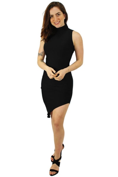 Vestido Tubinho Meia Saia e Gola Alta REF: V00188