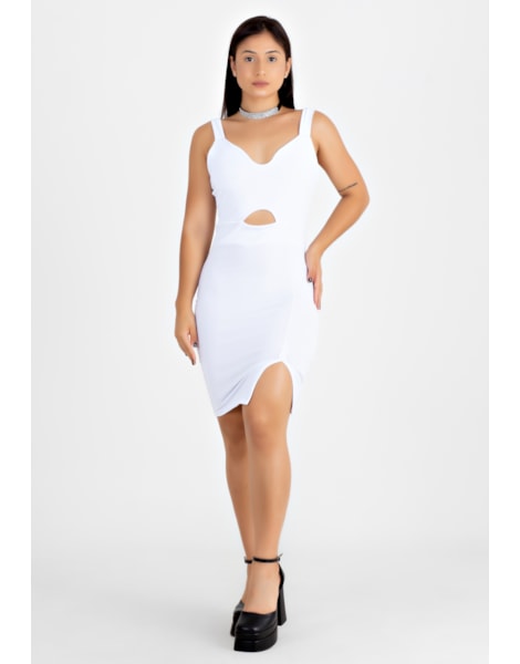 Vestido Tubinho Social Curto com Alcinha Branco | NR35 Vestido Tubinho Social Curto com Alcinha Branco | NR35